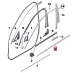 Original BMW F10 Pelipit Kaca Luar Karet Seal Pintu Aluminium Satin DEPAN KANAN - Image 5