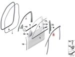 Original BMW G05 X5 Channel Cover Karet Seal Jendela Pintu DEPAN KIRI
