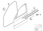 Ori BMW E46 Sedan Weatherstrip Karet Seal Pintu Depan KIRI 51338194695