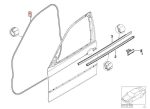 BMW E46 Sedan Weatherstrip Karet Seal Pintu Depan KANAN 51338194696