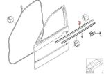 Original BMW E46 Weatherstrip Lis Pelipit Kaca Hitam Pintu Depan KANAN - Gambar 6