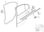 Original BMW E46 Sedan Pelipit Dalam Karet Kaca Pintu Belakang KIRI - Image 5
