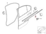 Ori BMW E46 Weatherstrip Lis Pelipit Kaca Hitam Pintu Belakang KIRI - Image 4