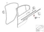 Ori BMW E46 Weatherstrip Lis Pelipit Kaca Hitam Pintu Belakang KANAN - Image 5