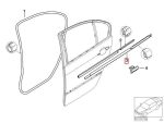 BMW E46 Chrome Outer Karet Seal Pelipit Jendela Pintu Belakang KANAN - Image 5