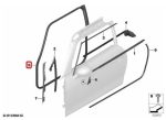 Original MINI F56 Edge Protector Karet Seal Body Pintu Depan Kiri