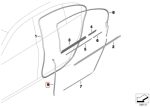 Original BMW F02 Gasket Door Joint Karet Seal Pintu BELAKANG KIRI