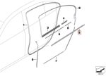 Ori BMW F02 Pelipit Kaca Lis Chrome Pintu Belakang KIRI 51357179121 - Image 3
