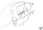 Original BMW F02 Seal Door Seam Karet Pintu Bingkai Atas Belakang KIRI