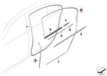 Original BMW F02 Seal Karet Pintu Bingkai Atas Belakang KANAN