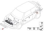 MINI F57 Cabrio Lis Chrome Pelipit Karet Kaca Samping Belakang KANAN - Image 4