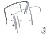 Original BMW F01 F02 Trim Cover Luar Pilar B Kaca Pintu Belakang KIRI