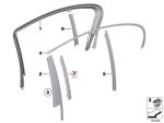 Original BMW F01 F02 Trim Cover Luar Pilar B Kaca Pintu Belakang KANAN