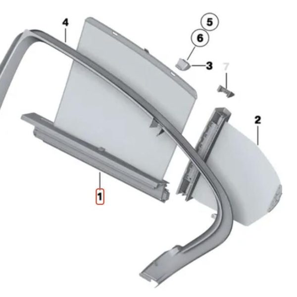 Original BMW F10 Roller Sun Blind Tirai Matahari Pintu Belakang Kanan