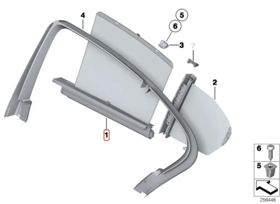 51359171742_A Original BMW F10 Roller Sun Blind Tirai Matahari Pintu Belakang Kanan - Image 1