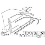 Original BMW E36 Coupe Seal Karet Lis Kaca Belakang Samping KANAN Grey