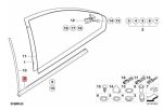 BMW E46 Coupe Trim Karet Pelipit Kaca Belakang Samping KIRI GLOSS BLACK 51367891911 - Image 6