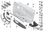 Original BMW F30 Trim Handle Armrest Pintu DEPAN KIRI Sensatec Black - Image 5