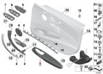 Original BMW F30 Trim Handle Armrest Pintu DEPAN KANAN Sensatec Black - Image 5