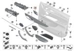 BMW F15 X5 F16 X6 Cover Trim Tombol Kunci Pintu Depan KANAN 7292078 - Image 5
