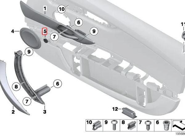Original BMW E89 Z4 Cover Tutup Baut Interior Handle Pintu - KIRI