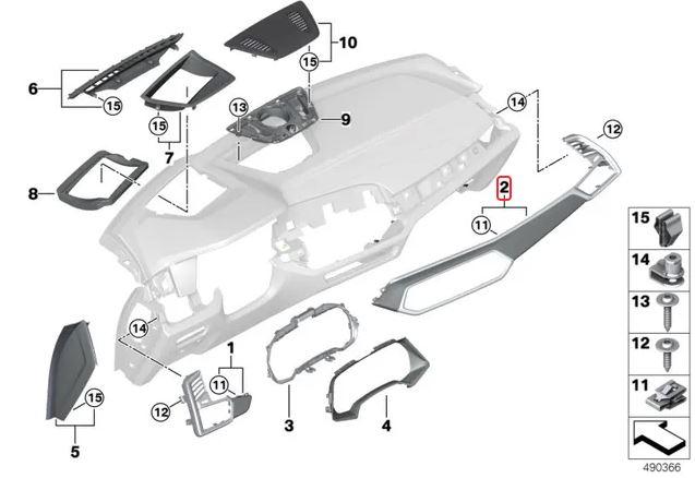 51458745379_A Original BMW G05 X5 C06 X6 Carbon Fiber Interior Trim Dashboard Panel - Gambar 1
