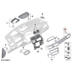 Original BMW F48 X1 Dashboard Trim Panel Cover AC Tengah Oak Grain