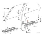 BMW E30 Sedan Inner Door Sills Trim Lis Bawah Pintu Belakang KANAN - Gambar 5