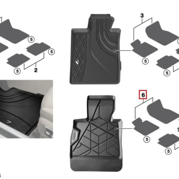 Original BMW G70 7 Series All Weather Floor Mats Karpet Karet Mobil