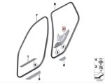 Ori BMW F25 X3 F26 X4 Inner Door Sills Trim Black Pintu Belakang KIRI - Gambar 5