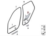 Ori BMW F25 X3 F26 X4 Inner Door Sills Trim Black Pintu Belakang KANAN - Gambar 4