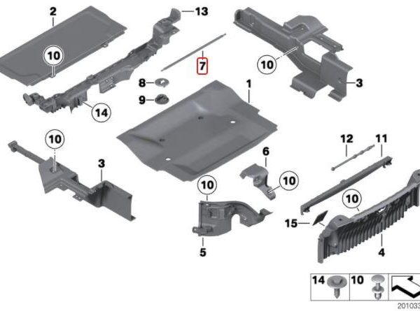 Original BMW E89 Z4 Retaining Strap Insert Plate Karet Bagasi Depan