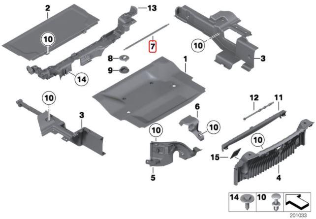 51477239943 _A Original BMW E89 Z4 Retaining Strap Insert Plate Karet Bagasi Depan - Image 1