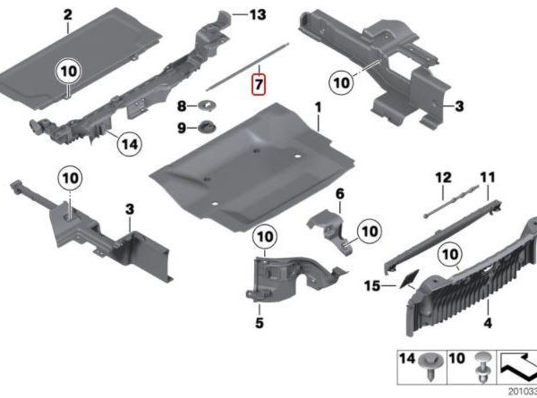 Original BMW E89 Z4 Retaining Strap Insert Plate Karet Bagasi Belakang