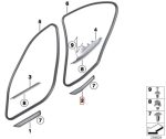 Original BMW F30 Door Sills Sport Luxury Line Pintu Belakang KANAN - Image 5