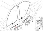 BMW E38 Door Sills Interior Cover Trim Bawah Pintu Depan KIRI - GREY - Gambar 5