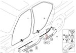 BMW E38 Door Sills Interior Trim Bawah Pintu Belakang KANAN BLACK - Gambar 4