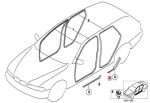 BMW E53 X5 Door Sills Dalam Trim Lis Bawah Pintu BELAKANG KIRI BLACK - Image 4