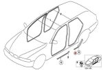 BMW E53 X5 Door Sills Dalam Trim Lis Bawah Pintu BELAKANG KANAN BEIGE - Image 4