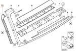 Original BMW E39 Touring Cover Trim Interior Pilar Kaca Belakang KIRI - Image 4