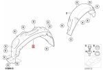 Original MINI R50 R52 R53 Inner Fender Liner Depan KANAN 51711486197 - Image 5