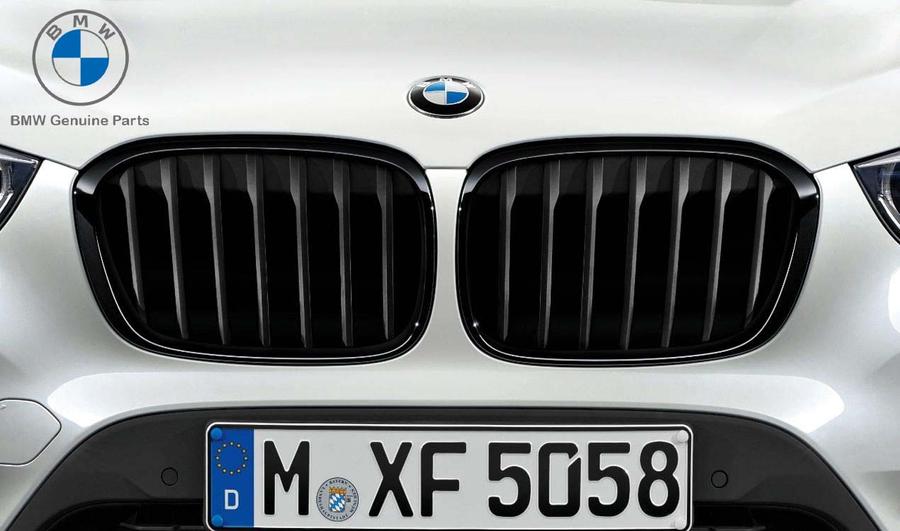 51712407733+51712407734_A Ori BMW F48 X1 M Performance Kidney Grill High Gloss Black Gril Hitam - Image 1