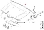 Original BMW E90 E91 E92 E93 Lis Karet Seal Belakang Dalam Kap Mesin - Gambar 6