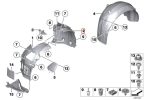 Original BMW F10 Inner Fender Liner Roda Depan Belakang KANAN