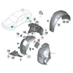 Original BMW F30 F32 F36 Plastic Cover Lampu Inner Fender Liner Depan - Gambar 5