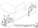 Original MINI R55 R56 R57 LCI Inner Fender Liner Cover Depan KIRI - Gambar 4