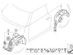 Original MINI R55 R56 R57 LCI Inner Fender Liner Cover Depan KANAN - Image 5