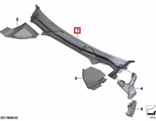 Ori BMW G01 X3 G02 X4 Talang Air Wiper Deck Cowl Cover 51717399019