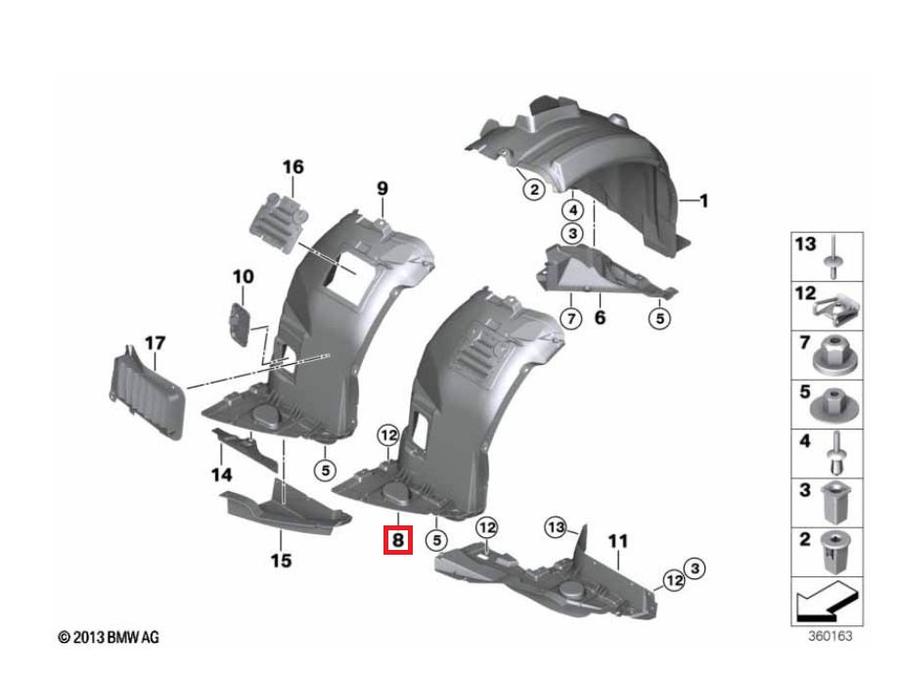 51717899815_A Original BMW E92 E93 M3 Inner Fender Liner Roda Depan KIRI - Image 1