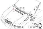 BMW E46 M3 Coupe Cabrio Wiper Deck Cover Trim Talang Air Bawah Kaca - Gambar 5